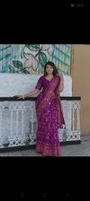 Ddf Purple Flower Designer Banarasi Silk Sarees Wholesale Price In Surat